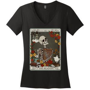 The Reader Tarot Card Bookish Women's V-Neck T-Shirt