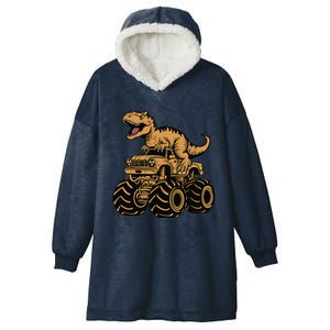 Tyrannosaurus Rex Trex Monster Truck Dinosaur Design Hooded Wearable Blanket