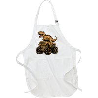 Tyrannosaurus Rex Trex Monster Truck Dinosaur Design Full-Length Apron With Pockets