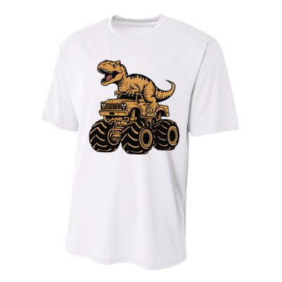 Tyrannosaurus Rex Trex Monster Truck Dinosaur Design Performance Sprint T-Shirt