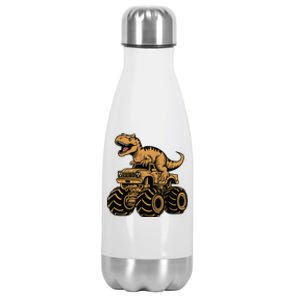 Tyrannosaurus Rex Trex Monster Truck Dinosaur Design Stainless Steel Insulated Water Bottle