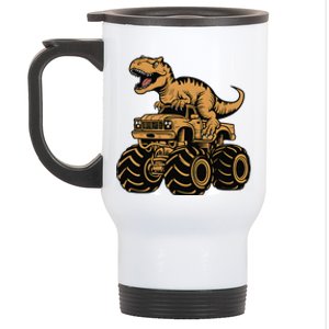 Tyrannosaurus Rex Trex Monster Truck Dinosaur Design Stainless Steel Travel Mug