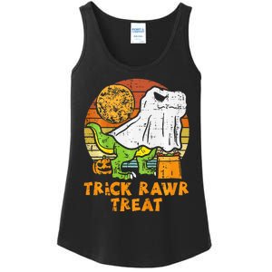 Trick Rawr Treat Ghost Dino Trex Halloween Ladies Essential Tank