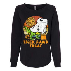 Trick Rawr Treat Ghost Dino Trex Halloween Womens California Wash Sweatshirt