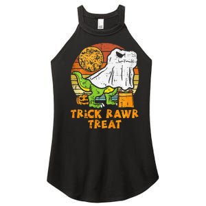 Trick Rawr Treat Ghost Dino Trex Halloween Women's Perfect Tri Rocker Tank