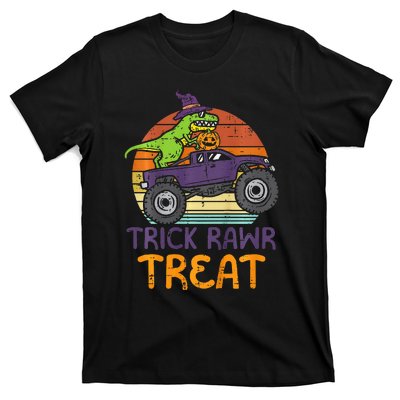 Trick Rawr Treat Dinosaur Monster Truck Halloween T-Shirt