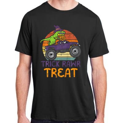 Trick Rawr Treat Dinosaur Monster Truck Halloween Adult ChromaSoft Performance T-Shirt