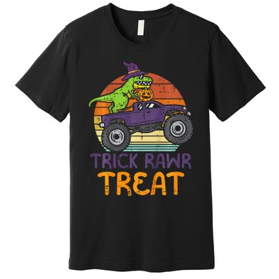 Trick Rawr Treat Dinosaur Monster Truck Halloween Premium T-Shirt