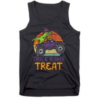 Trick Rawr Treat Dinosaur Monster Truck Halloween Tank Top