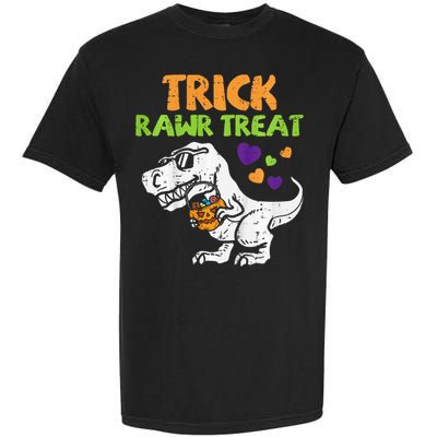 Trick Rawr Treat Dinosaur Trex Halloween Garment-Dyed Heavyweight T-Shirt