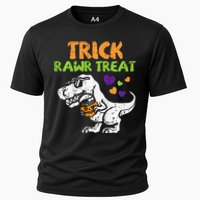 Trick Rawr Treat Dinosaur Trex Halloween Cooling Performance Crew T-Shirt