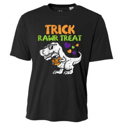 Trick Rawr Treat Dinosaur Trex Halloween Cooling Performance Crew T-Shirt