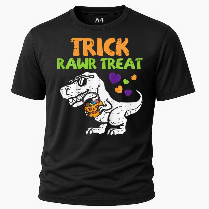 Trick Rawr Treat Dinosaur Trex Halloween Cooling Performance Crew T-Shirt