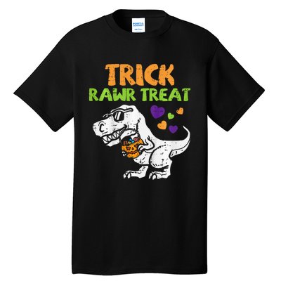 Trick Rawr Treat Dinosaur Trex Halloween Tall T-Shirt