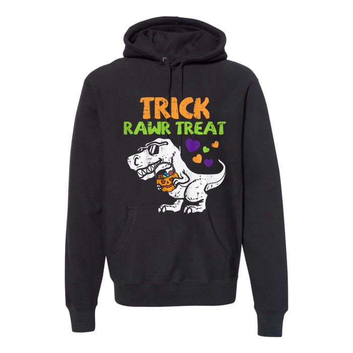 Trick Rawr Treat Dinosaur Trex Halloween Premium Hoodie