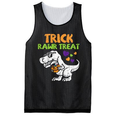 Trick Rawr Treat Dinosaur Trex Halloween Mesh Reversible Basketball Jersey Tank