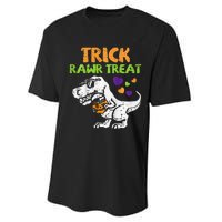 Trick Rawr Treat Dinosaur Trex Halloween Performance Sprint T-Shirt