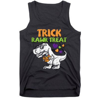 Trick Rawr Treat Dinosaur Trex Halloween Tank Top