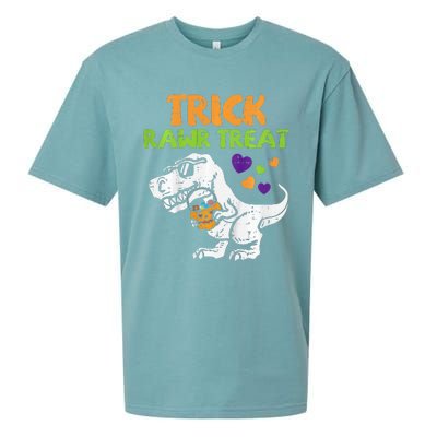 Trick Rawr Treat Dinosaur Trex Halloween Sueded Cloud Jersey T-Shirt