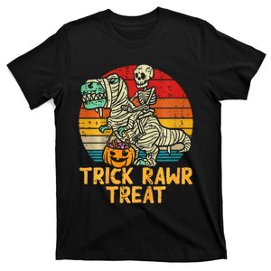 Trick Rawr Treat Skeleton Trex Dino Halloween T-Shirt