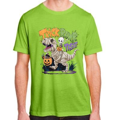 Trick Rawr Treat Halloween Skeleton Mummy Dinosaur T Rex Great Gift Adult ChromaSoft Performance T-Shirt