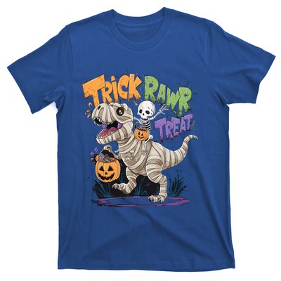 Trick Rawr Treat Halloween Skeleton Mummy Dinosaur T Rex Great Gift T-Shirt