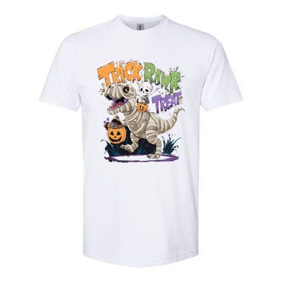 Trick Rawr Treat Halloween Skeleton Mummy Dinosaur T Rex Great Gift Softstyle CVC T-Shirt