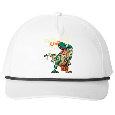 Trick Rawr Treat T Rex Dinosaur Mummy Boy Funny Halloween Snapback Five-Panel Rope Hat