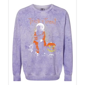 Trick R Treat Sitting Sam Meaningful Gift Colorblast Crewneck Sweatshirt