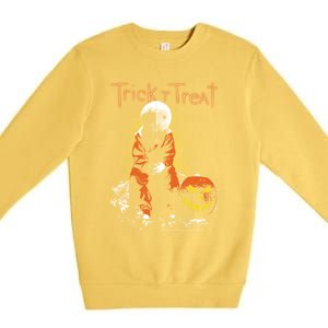 Trick R Treat Sitting Sam Meaningful Gift Premium Crewneck Sweatshirt