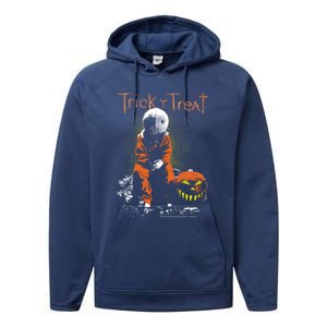 Trick R Treat Sitting Sam Meaningful Gift Performance Fleece Hoodie