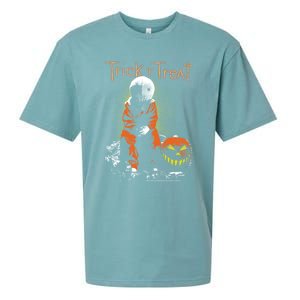 Trick R Treat Sitting Sam Meaningful Gift Sueded Cloud Jersey T-Shirt