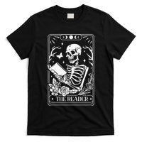 The Reader Tarot Funny Skeleton Reading T-Shirt