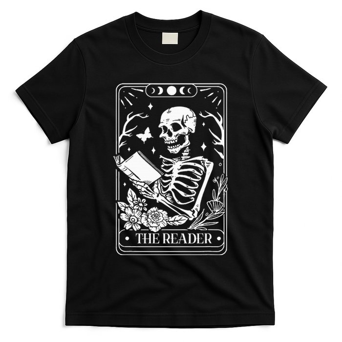 The Reader Tarot Funny Skeleton Reading T-Shirt