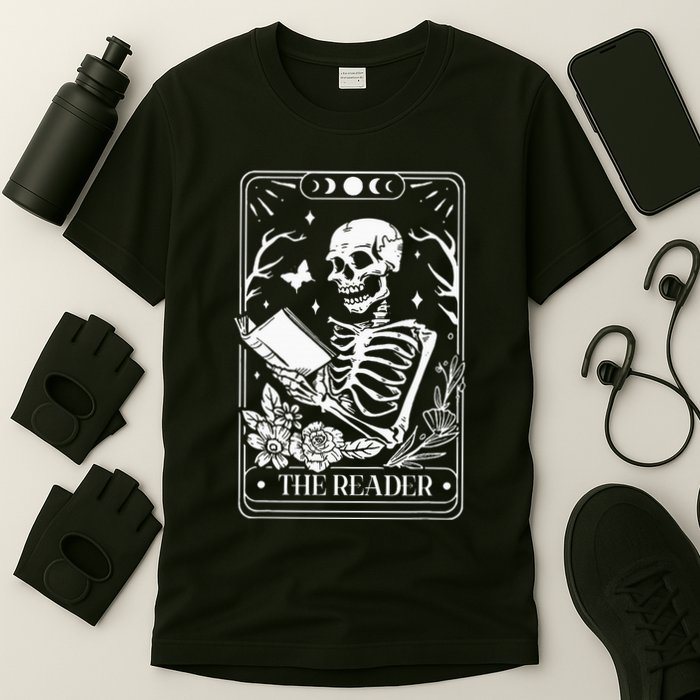 The Reader Tarot Funny Skeleton Reading T-Shirt