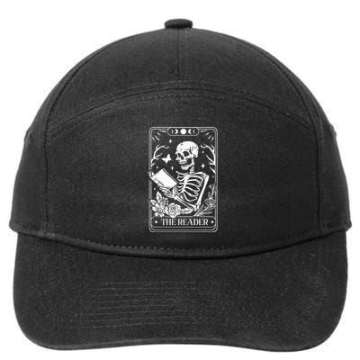 The Reader Tarot Funny Skeleton Reading 7-Panel Snapback Hat