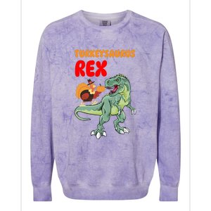 Turkeysaurus Rex Turkey Dino Thanksgiving Colorblast Crewneck Sweatshirt