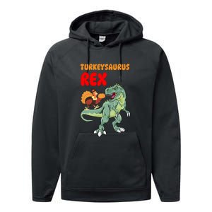 Turkeysaurus Rex Turkey Dino Thanksgiving Performance Fleece Hoodie