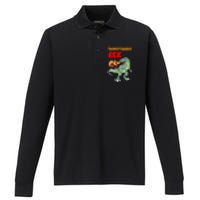 Turkeysaurus Rex Turkey Dino Thanksgiving Performance Long Sleeve Polo