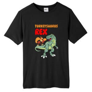 Turkeysaurus Rex Turkey Dino Thanksgiving Tall Fusion ChromaSoft Performance T-Shirt