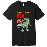 Turkeysaurus Rex Turkey Dino Thanksgiving Premium T-Shirt