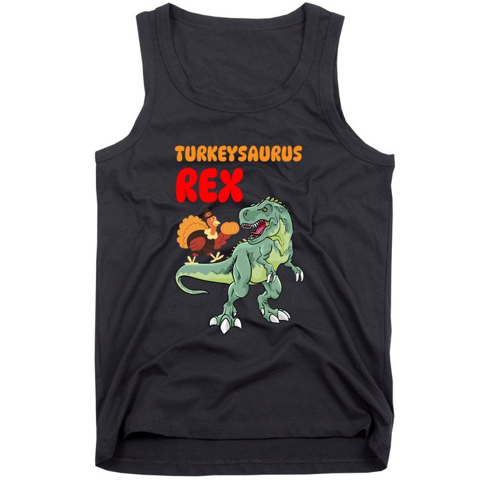 Turkeysaurus Rex Turkey Dino Thanksgiving Tank Top