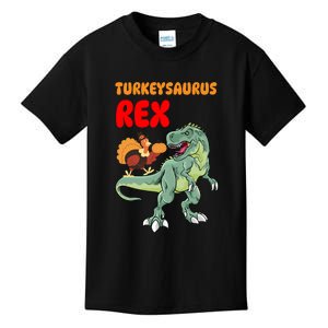 Turkeysaurus Rex Turkey Dino Thanksgiving Kids T-Shirt