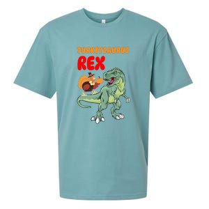 Turkeysaurus Rex Turkey Dino Thanksgiving Sueded Cloud Jersey T-Shirt