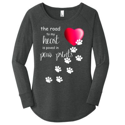 The Road To My Heart Is Paved With Paw Prints. Dog Women's Perfect Tri Tunic Long Sleeve Shirt