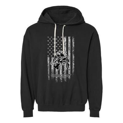 T Rex TRX Truck Car Ram USA Flag Garment-Dyed Fleece Hoodie