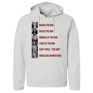 Trump Raised The Bar Biden Can't Spell The Bar Funny Republican Performance Fleece Hoodie