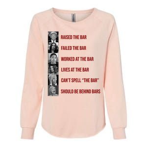 Trump Raised The Bar Biden Can't Spell The Bar Funny Republican Womens California Wash Sweatshirt