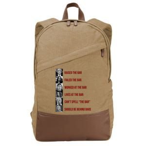 Trump Raised The Bar Biden Can't Spell The Bar Funny Republican Cotton Canvas Backpack