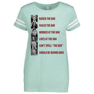 Trump Raised The Bar Biden Can't Spell The Bar Funny Republican Enza Ladies Jersey Football T-Shirt